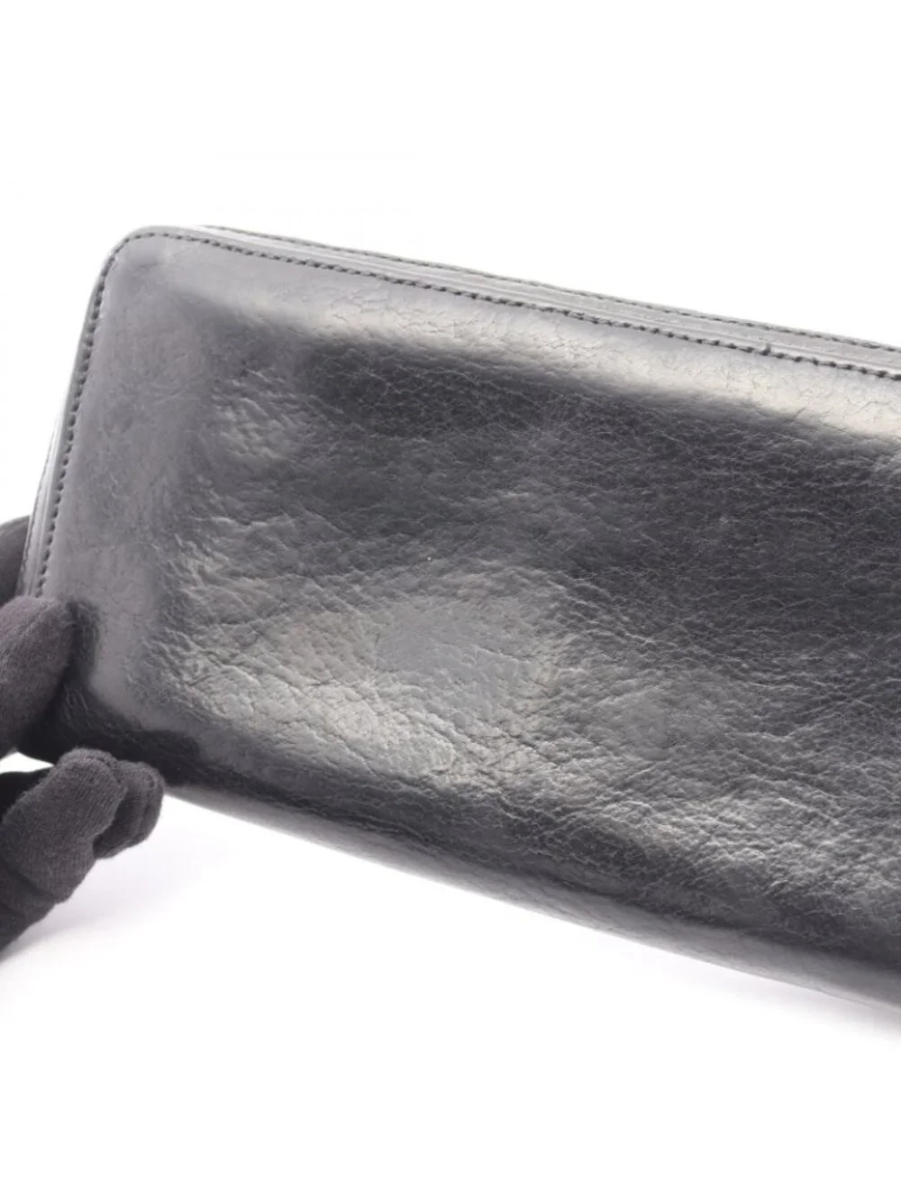 Chrome Hearts Round Wallet Dagger Zip Leather Plain Zip Around